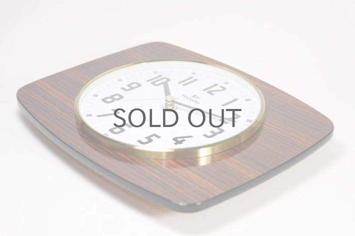 画像4: ビンテージ壁掛け時計/フランス/VEDETTE/ローズウッド調 (4)