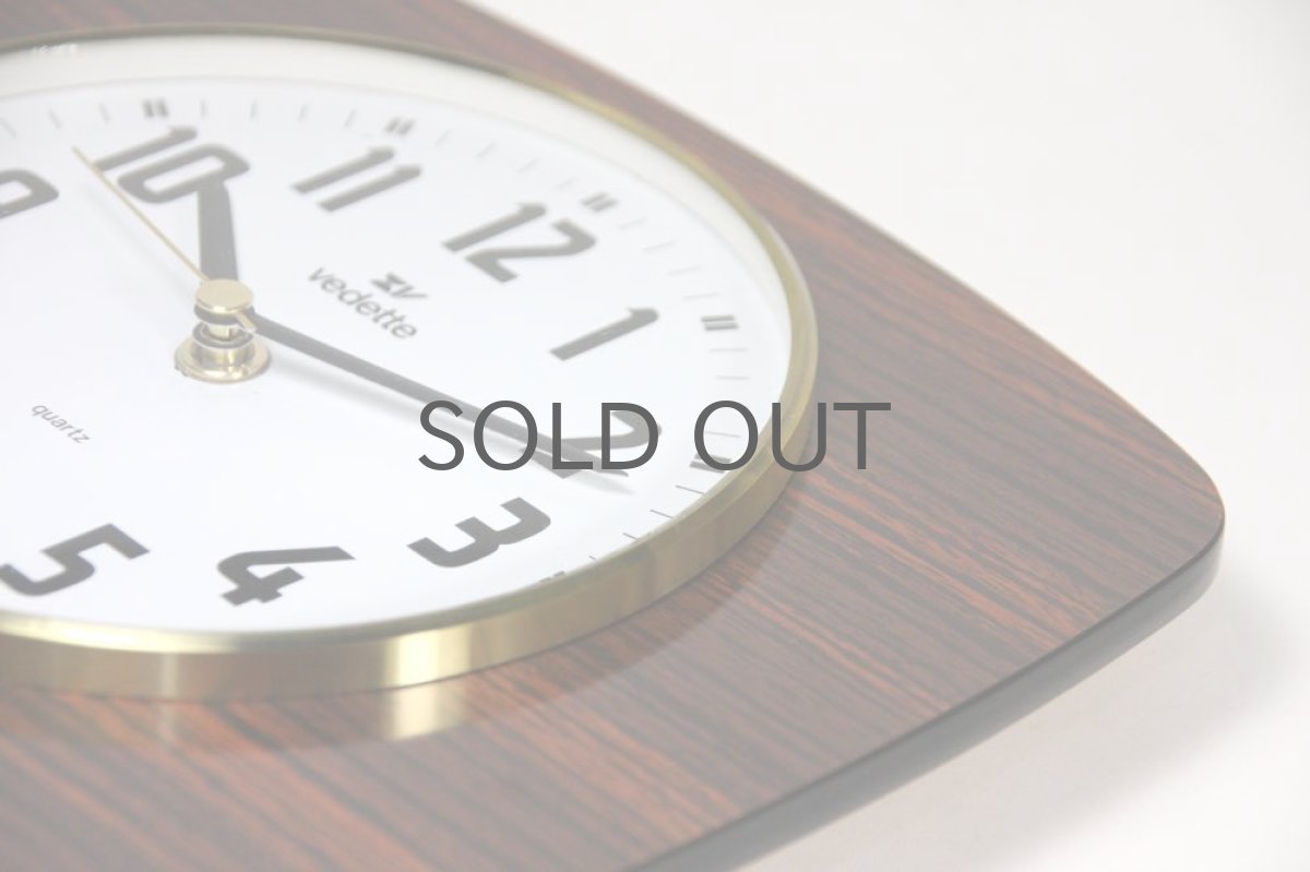 画像5: ビンテージ壁掛け時計/フランス/VEDETTE/ローズウッド調 (5)