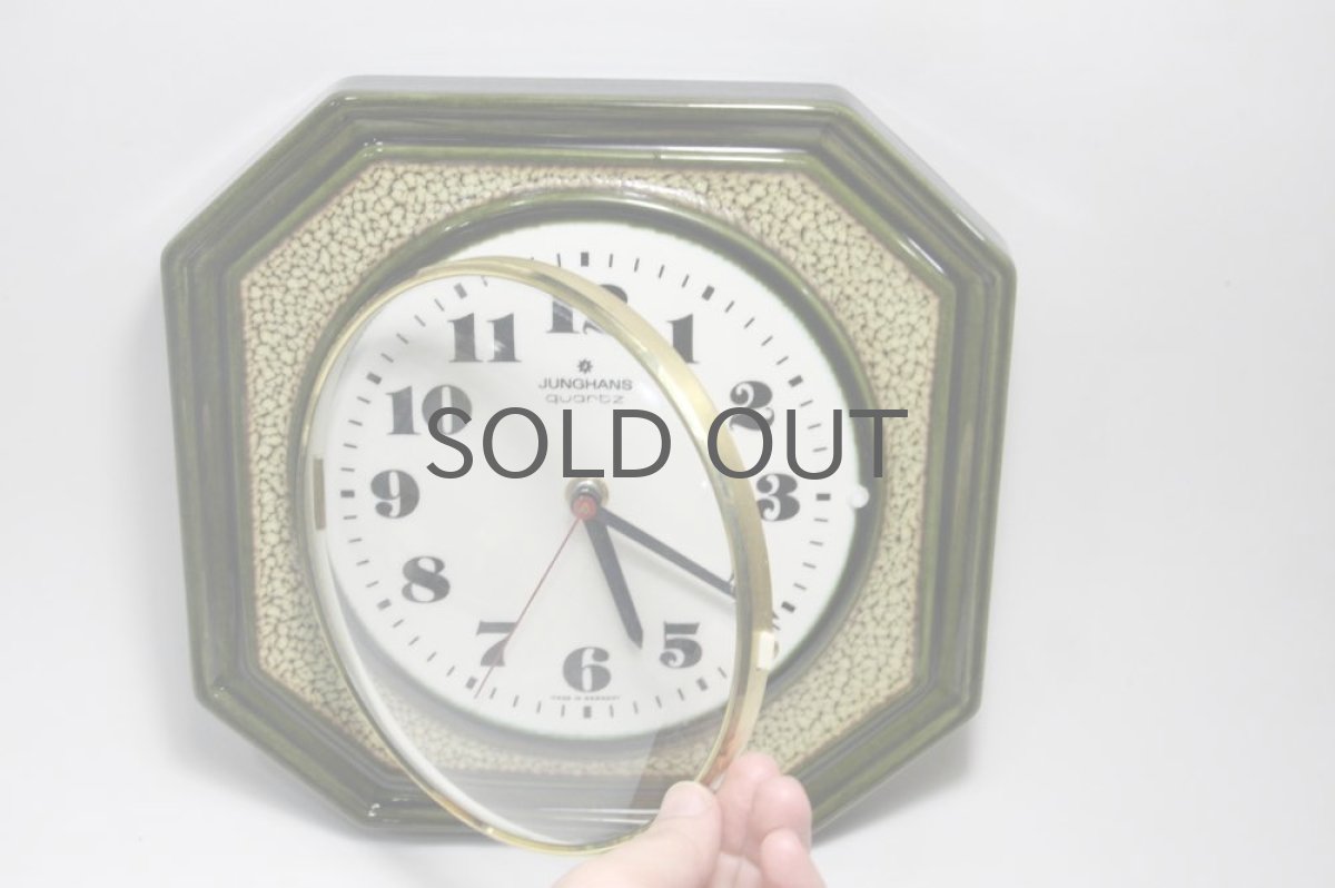 画像4: ヴィンテージ陶製　壁掛け時計　Junghans製ユンハンス ドイツ 新品クロックムーブメント使用 (4)