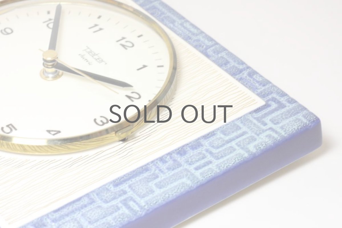 画像6: ビンテージ陶製壁掛け時計/Peter /ドイツ/ライトブルー (6)