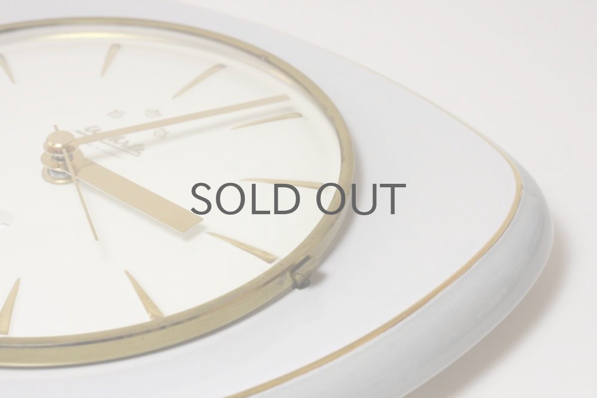 画像4: ビンテージ陶製壁掛け時計/Wehrle /ドイツ/ライトグレー (4)