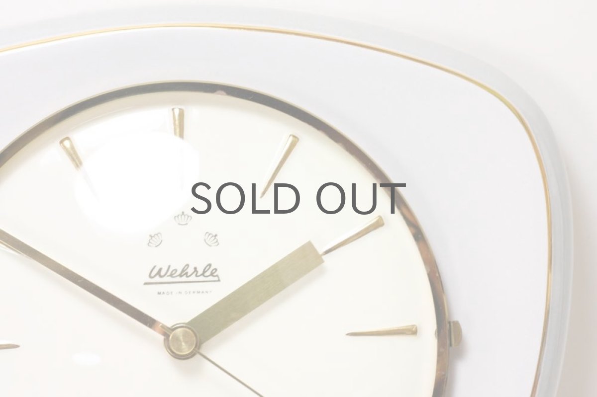 画像2: ビンテージ陶製壁掛け時計/Wehrle /ドイツ/ライトグレー (2)