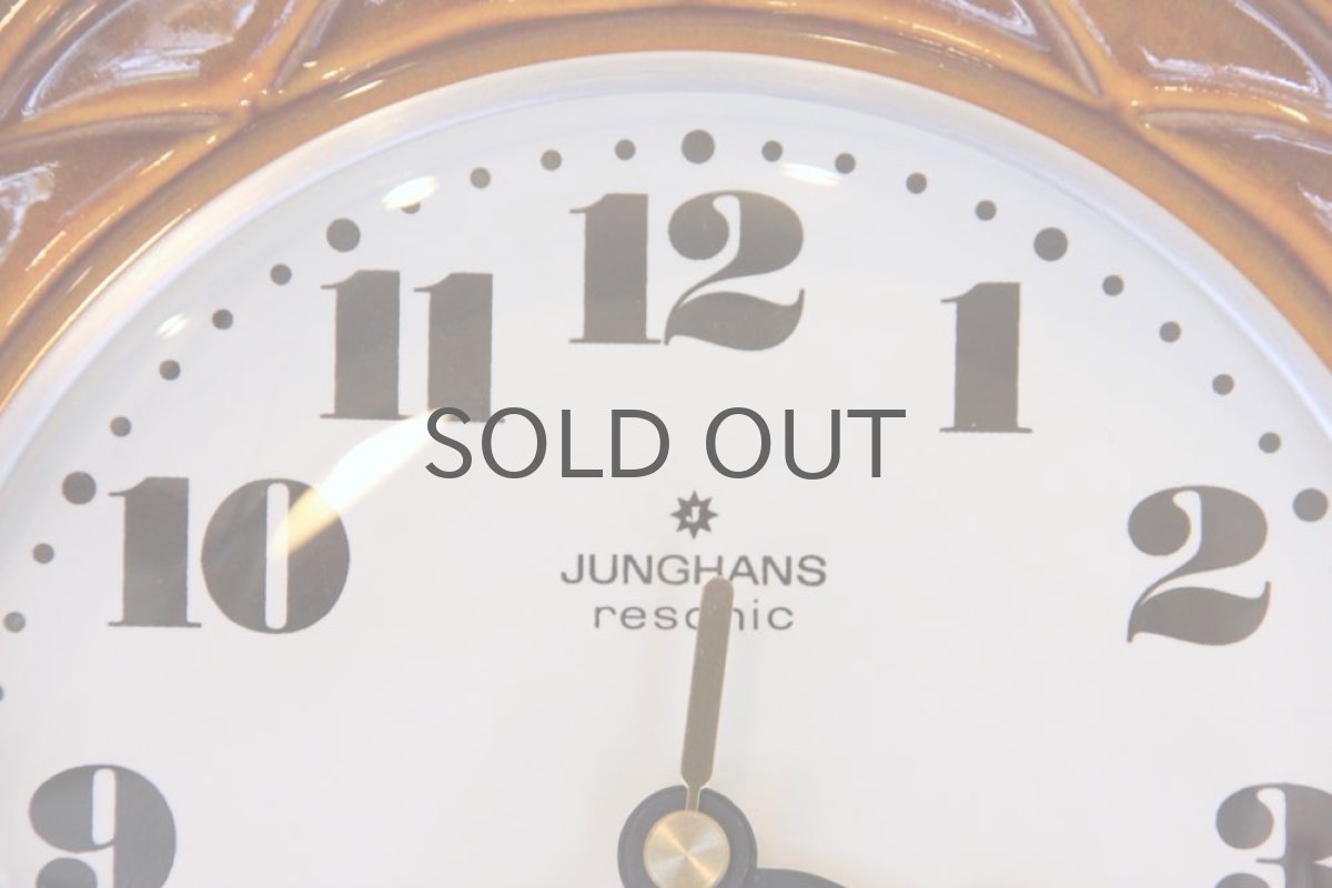 画像3: ヴィンテージ陶製壁掛け時計/Junghans製 /ユンハンス /ドイツ/キャメル (3)
