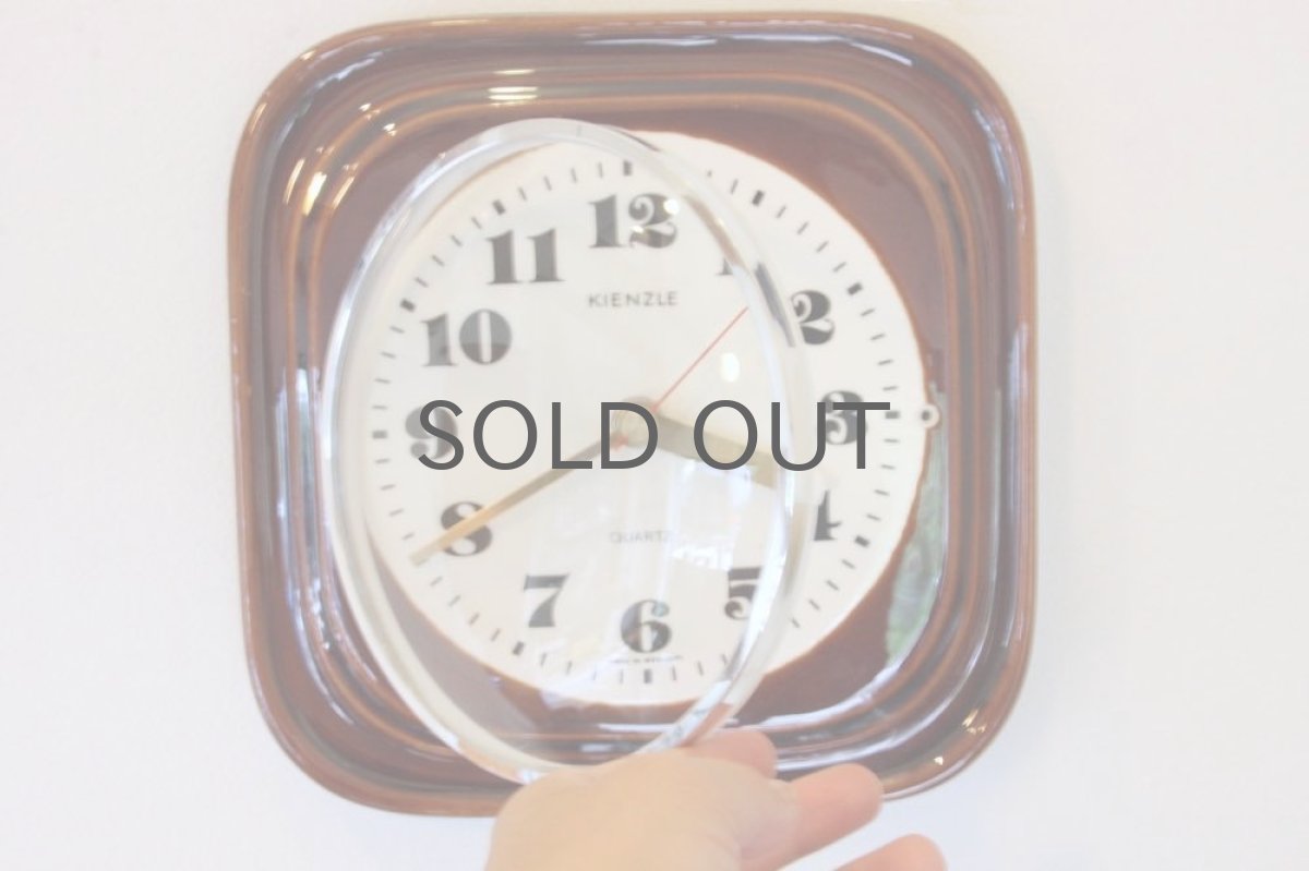 画像2: ヴィンテージ陶製壁掛け時計/KIENZLE製 /ドイツ/ダークブラウン (2)