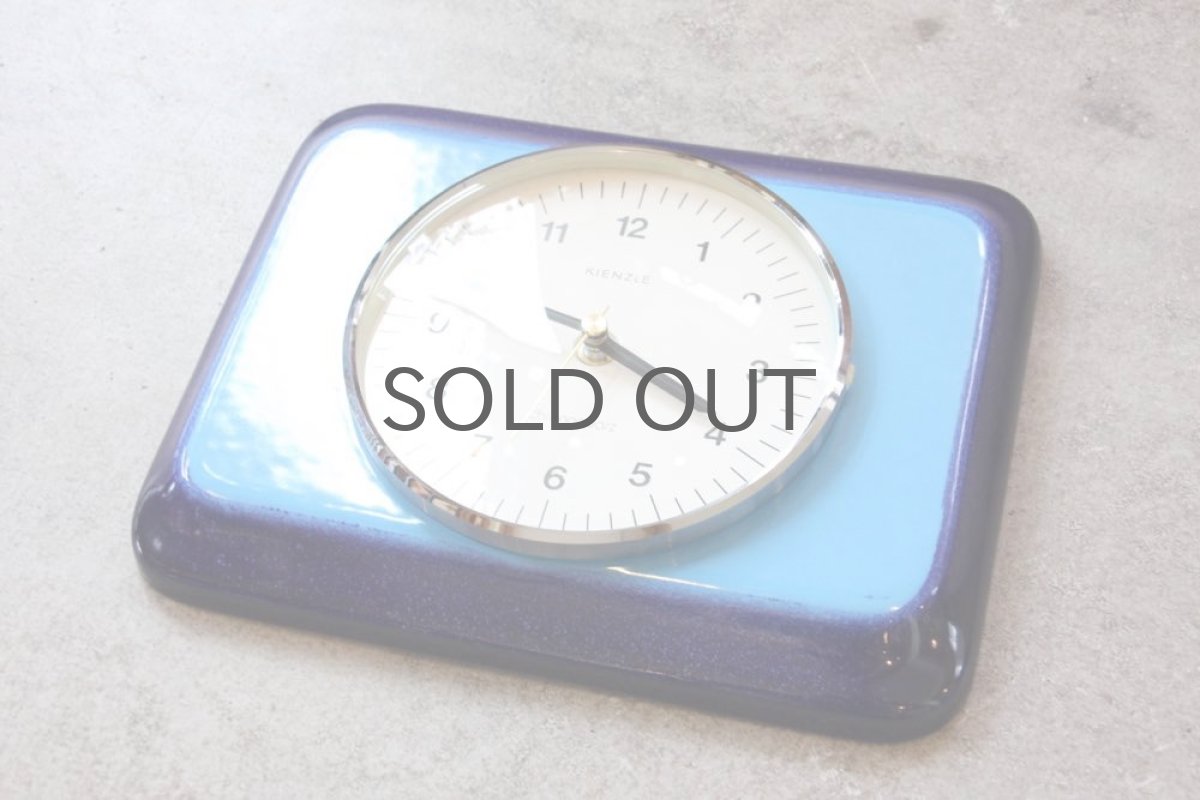 画像3: ヴィンテージ陶製壁掛け時計/KIENZLE製 /ドイツ/ブルー (3)