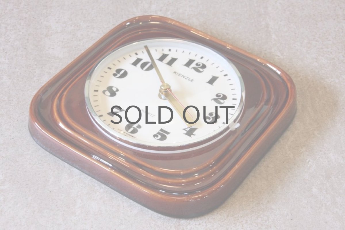 画像3: ヴィンテージ陶製壁掛け時計/KIENZLE製 /ドイツ/ダークブラウン (3)