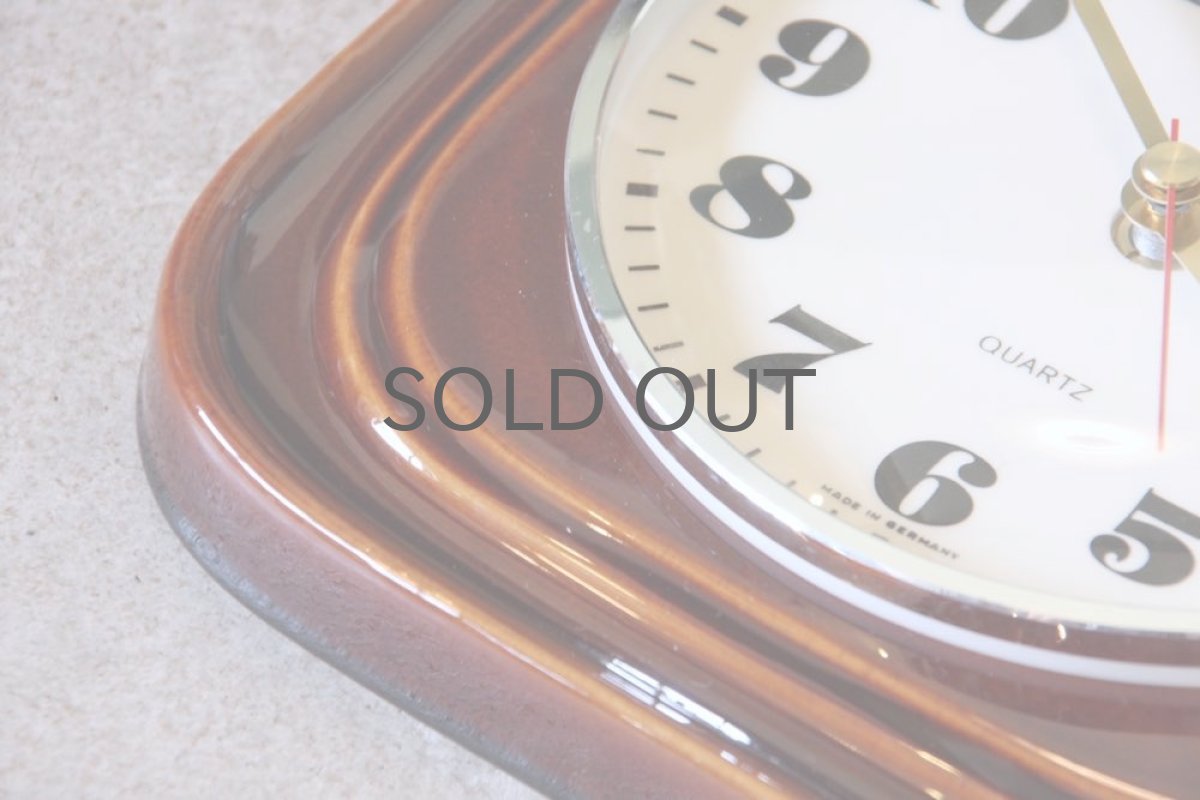 画像4: ヴィンテージ陶製壁掛け時計/KIENZLE製 /ドイツ/ダークブラウン (4)