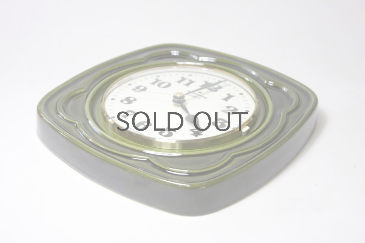 画像5: ヴィンテージ陶製壁掛け時計/Junghans製ユンハンス ドイツ/ダークグリーン (5)