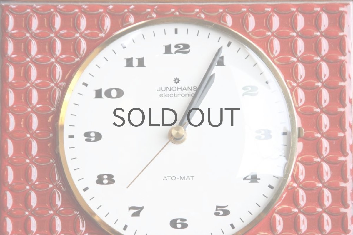 画像5: ヴィンテージ陶製壁掛け時計/Junghans製ユンハンス ドイツ/レンガ (5)