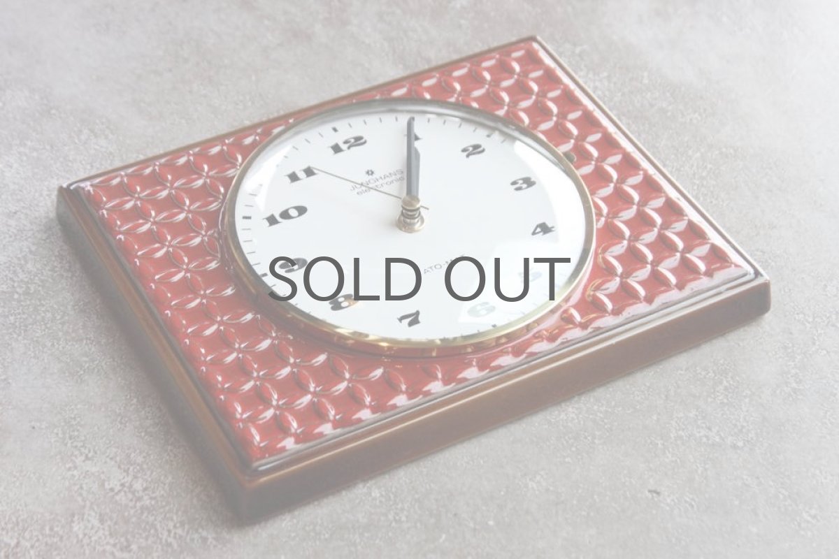 画像3: ヴィンテージ陶製壁掛け時計/Junghans製ユンハンス ドイツ/レンガ (3)