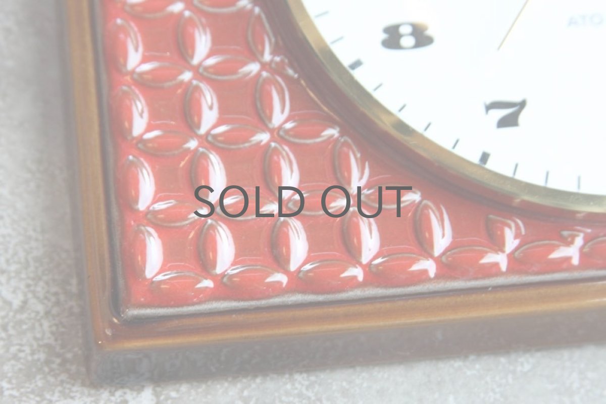 画像2: ヴィンテージ陶製壁掛け時計/Junghans製ユンハンス ドイツ/レンガ (2)