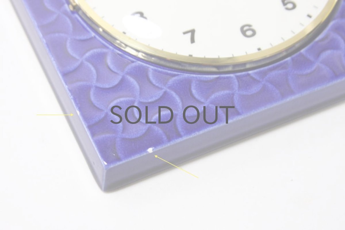 画像4: ヴィンテージインテリア雑貨/陶製壁掛け時計/Junghsns製/ユンハンス /ドイツ ブルー (4)