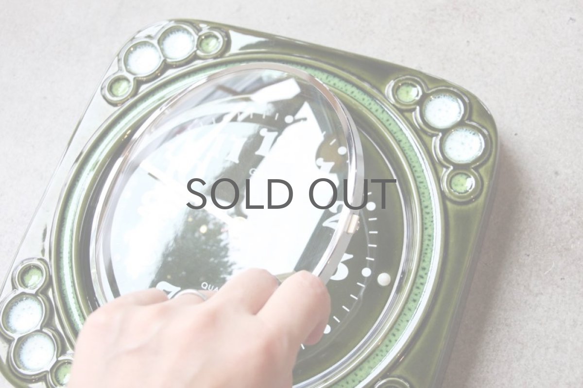 画像3: ヴィンテージ陶製壁掛け時計/GENFA /ドイツ/ダークグリーン (3)