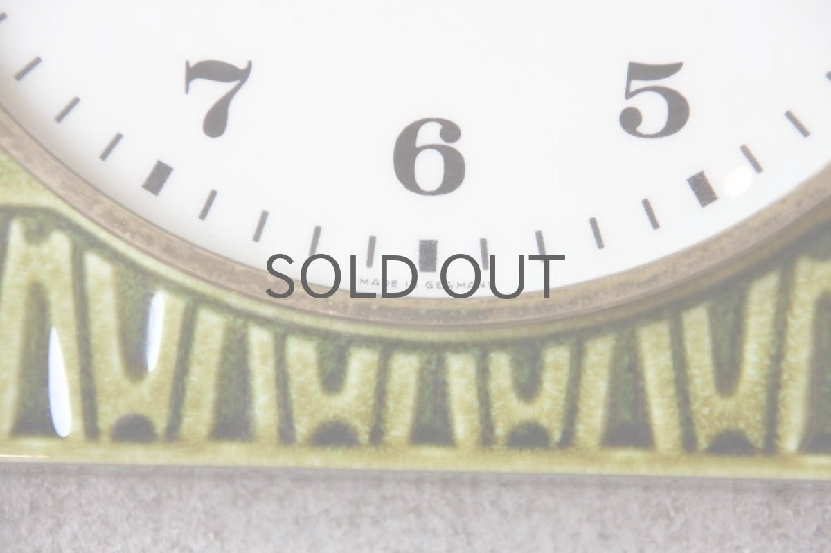 画像5: ヴィンテージ陶製壁掛け時計/Junghans製/ユンハンス/ドイツ/オリーブグリーン (5)