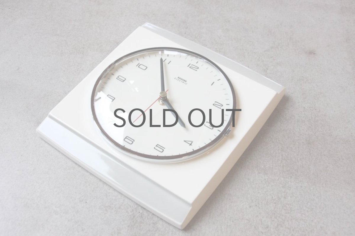 画像2: ヴィンテージ陶製壁掛け時計/REGINA/ユンハンス/ドイツ/ホワイト&グレー (2)