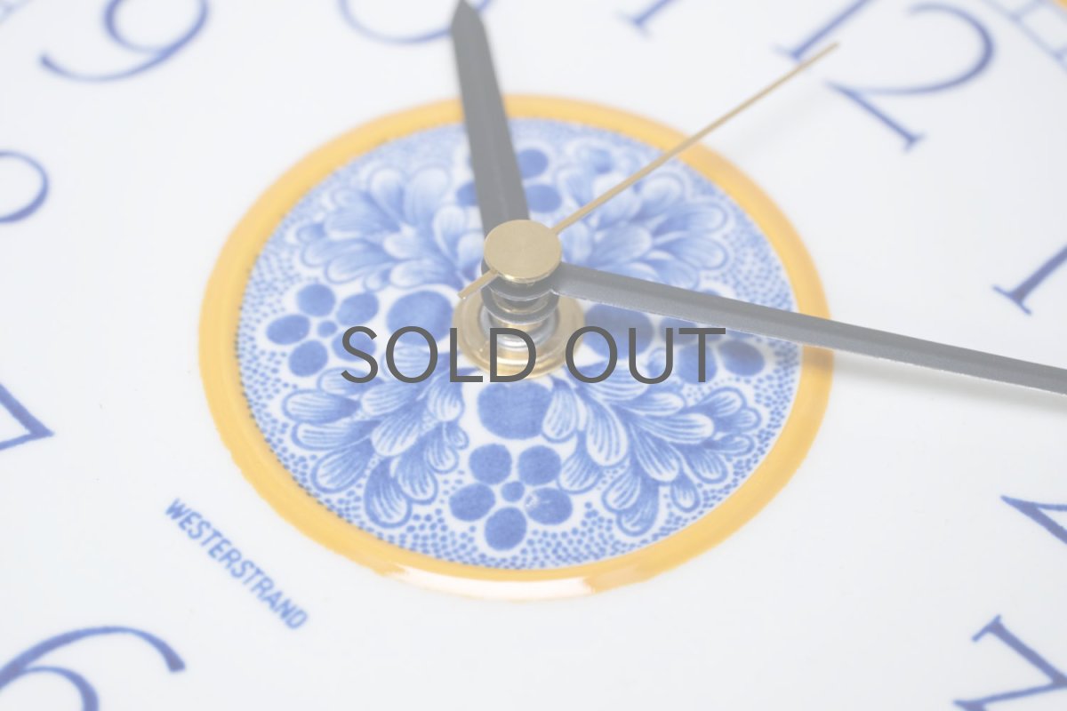 画像5: Rorstrand/ロールストランド&Westerstrand/壁掛け時計/オレンジ&ブルー (5)