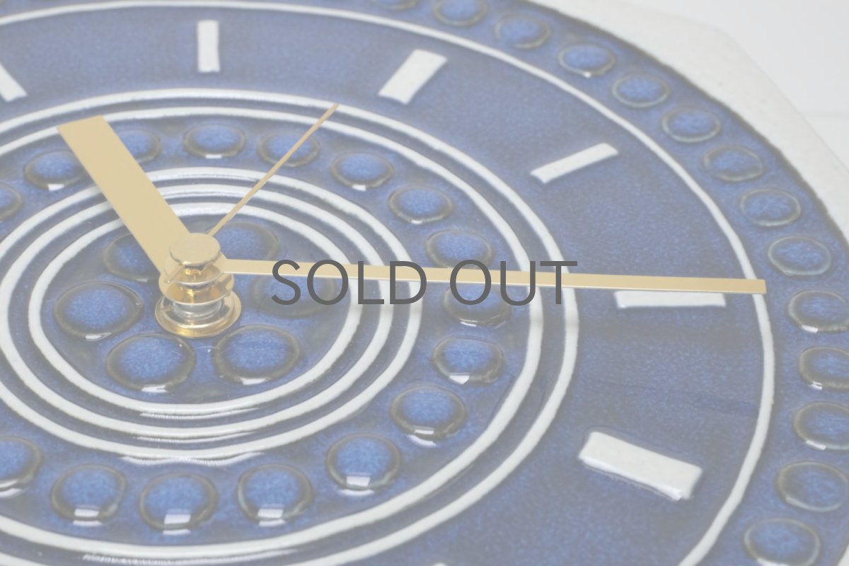 画像4: ビンテージ時計/Gustavsberg/グスタフスベリ/スタジオ制作壁掛け時計/ネイビー/新品クロックムーブメント使用  (4)