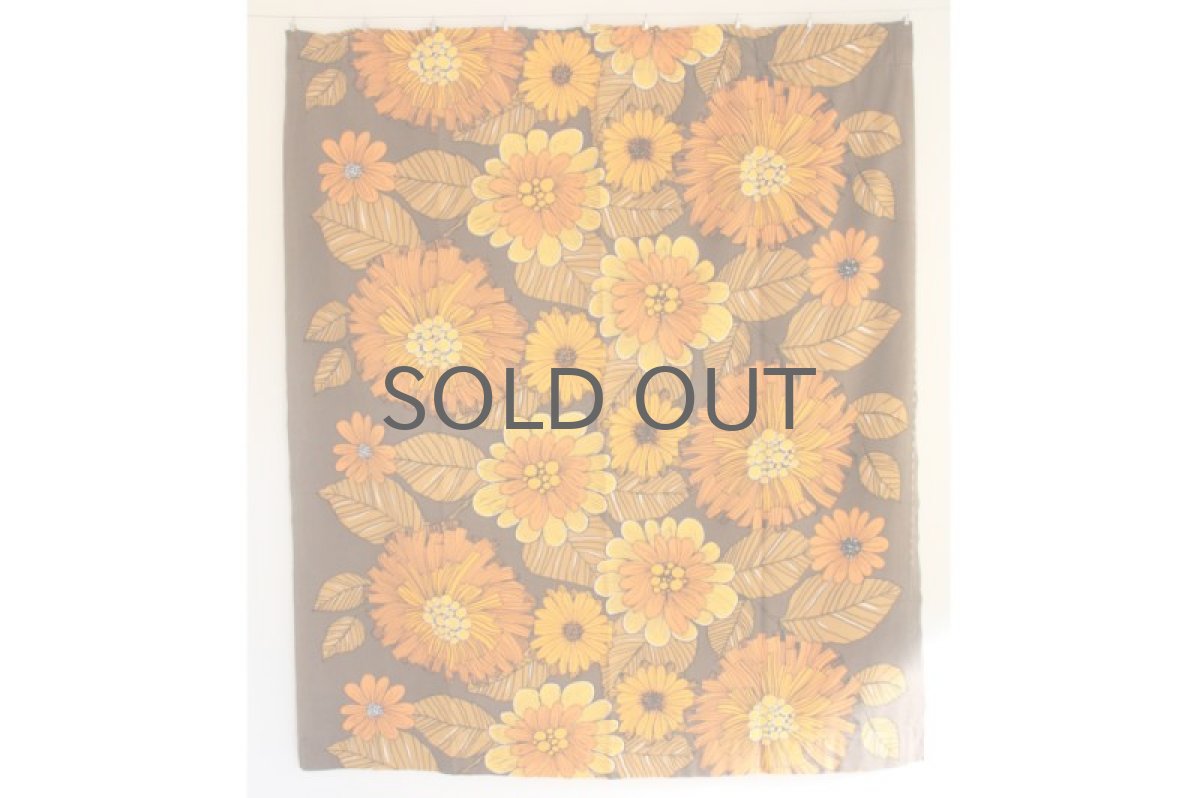 画像2: 北欧ヴィンテージファブリック  スウェーデン オレンジ&ブラウン 花柄 (2)