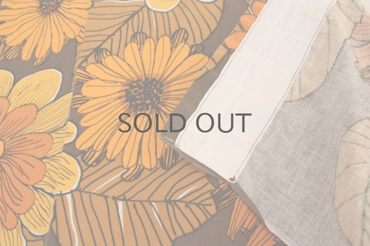 画像4: 北欧ヴィンテージファブリック  スウェーデン オレンジ&ブラウン 花柄 (4)