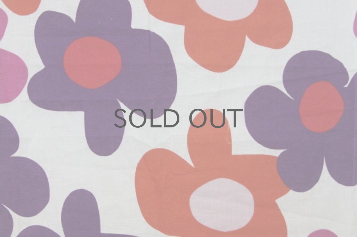 画像3: 北欧ヴィンテージファブリック ピンク×パープル ハギレ (3)