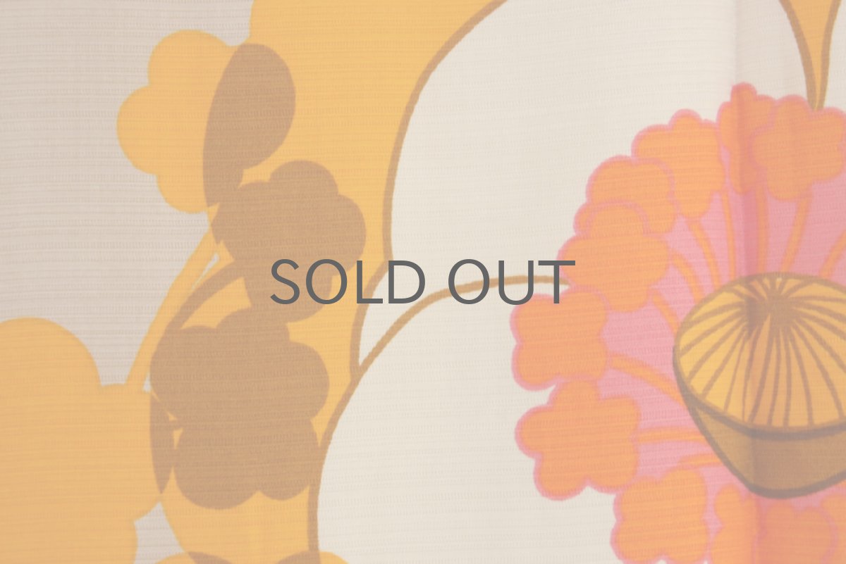 画像4: 北欧ヴィンテージファブリック　オレンジフラワー (4)