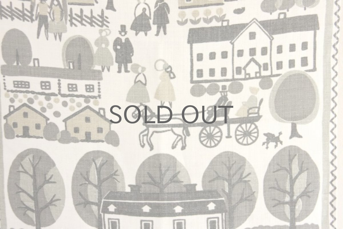 画像3: 北欧ヴィンテージファブリック  プリント 教会柄 (3)