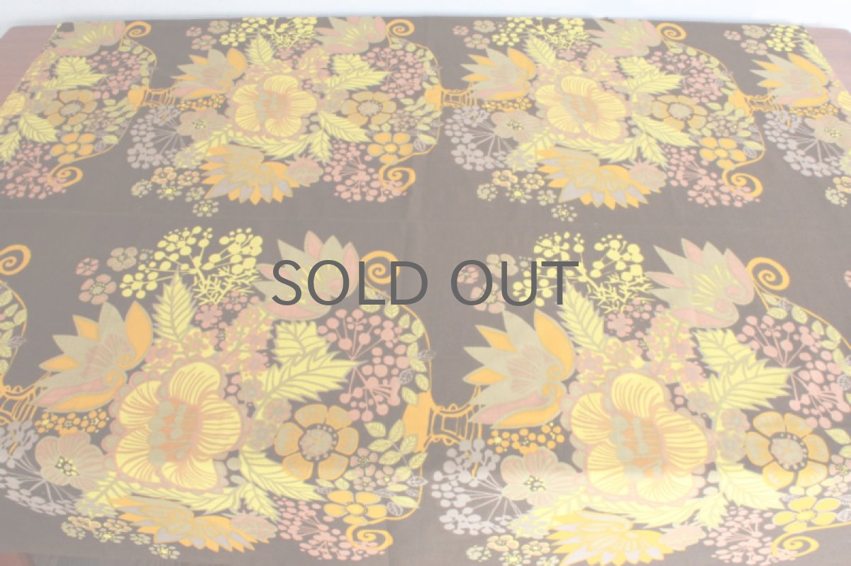 画像2: 北欧ヴィンテージファブリック　BORAS　ブラウン×イエロー (2)