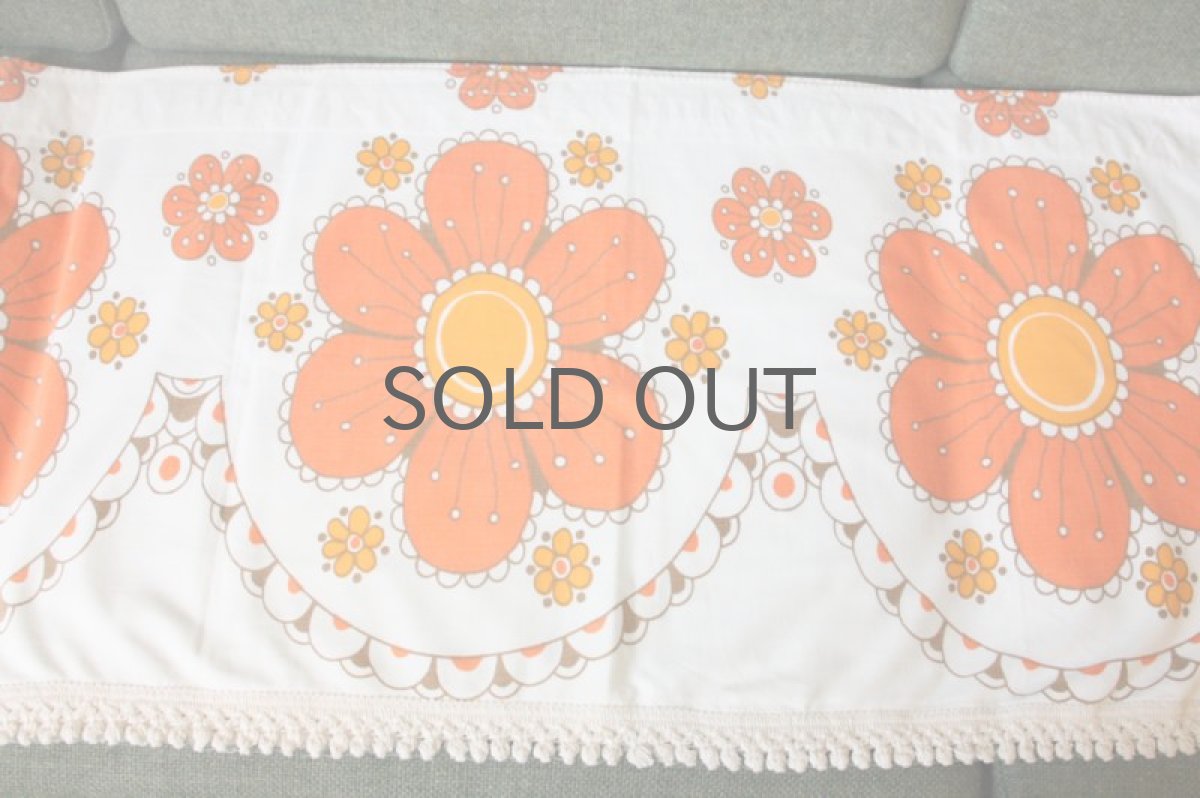 画像4: 北欧雑貨/スウェーデン製/ヴィンテージカフェカーテン オレンジ (4)