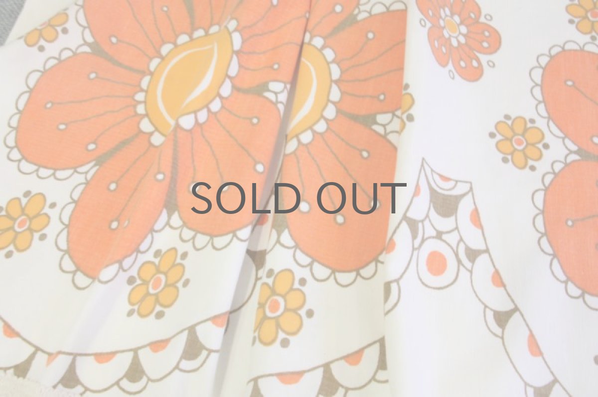 画像5: 北欧雑貨/スウェーデン製/ヴィンテージカフェカーテン オレンジ (5)