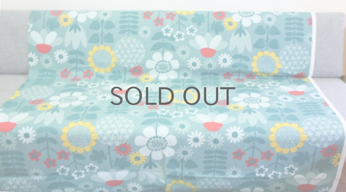 画像3: 北欧雑貨/スウェーデン製/インテリアファブリック ブルー系花柄 (3)