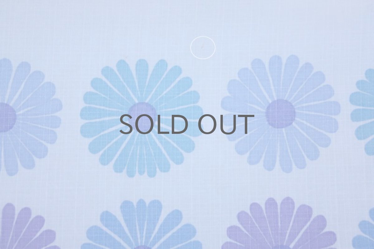 画像4: 北欧ヴィンテージファブリック  テーブルクロス ブルー系 ディジー柄 (4)