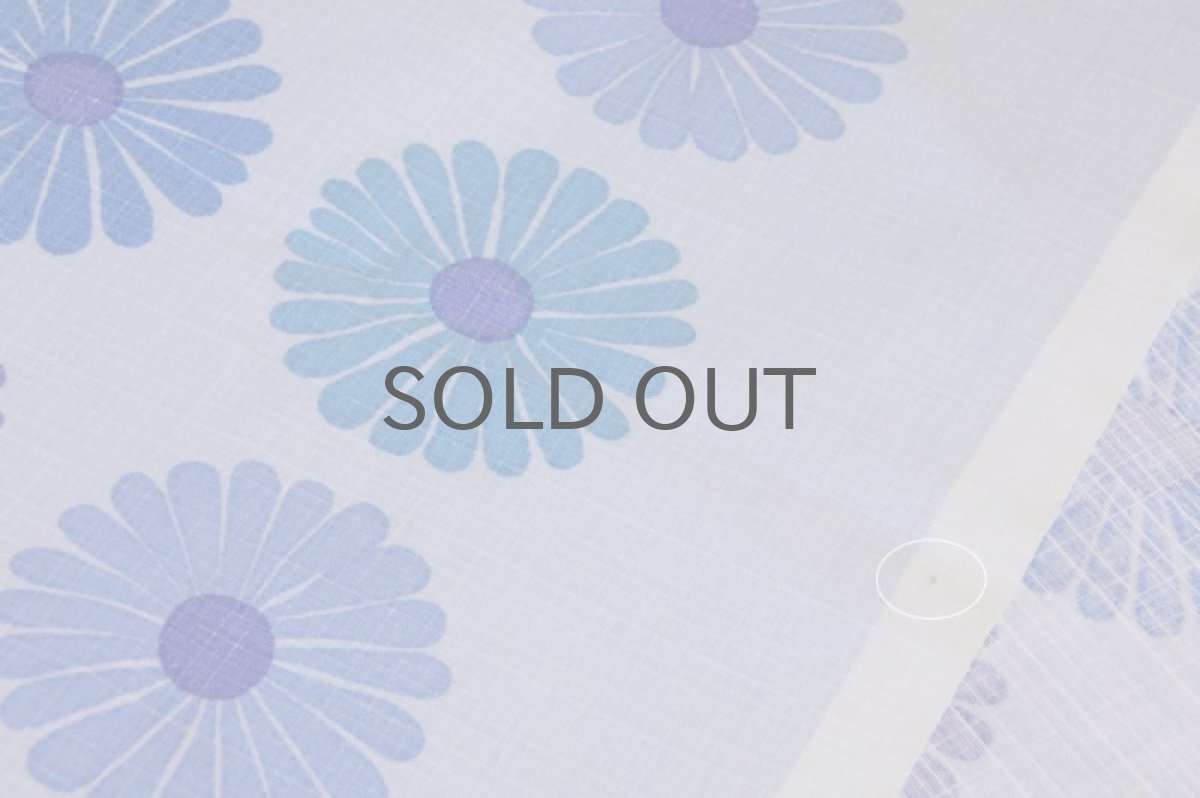 画像3: 北欧ヴィンテージファブリック  テーブルクロス ブルー系 ディジー柄 (3)