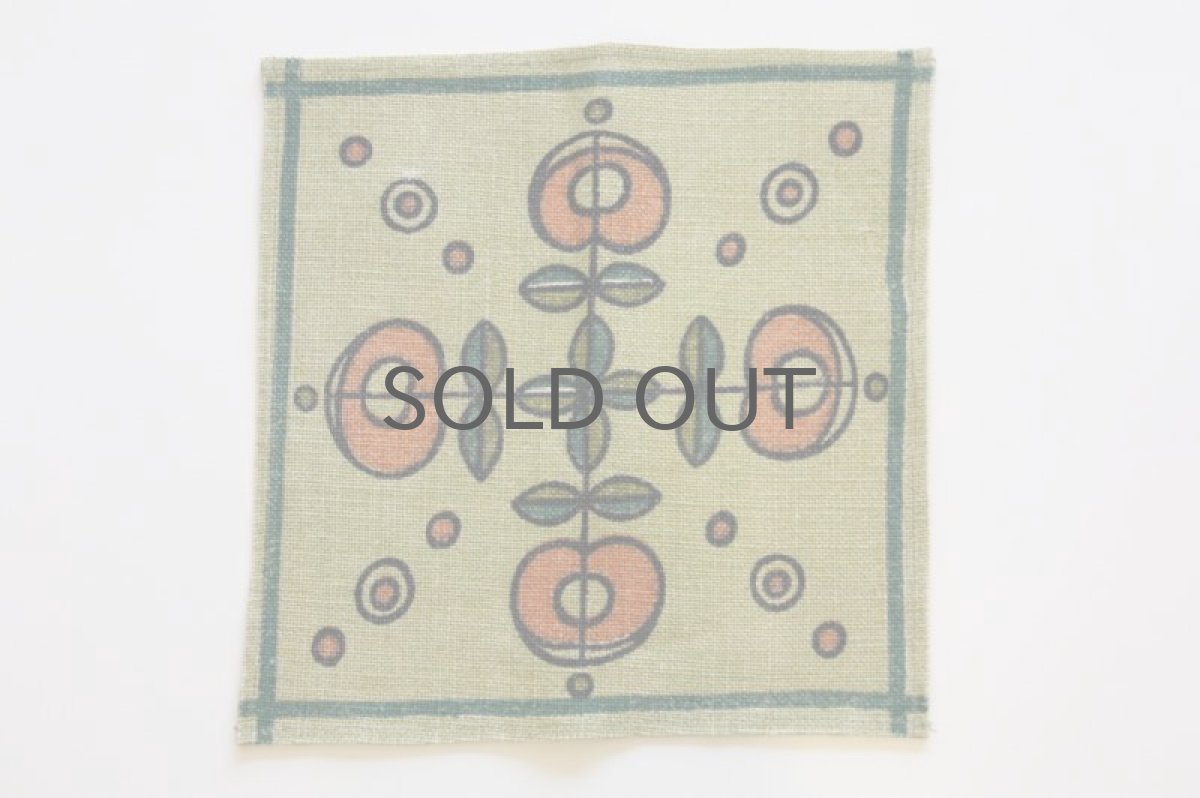 画像2: 北欧ヴィンテージファブリック  小さなクロス  リネン オリーブグリーン (2)