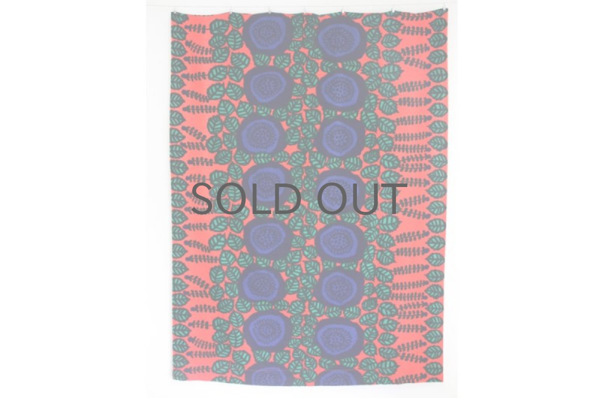 画像2: 北欧ヴィンテージファブリック スウェーデン製 レッド×ブルー花 (2)