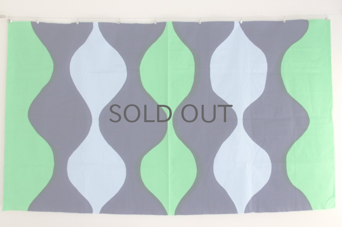 画像2: 北欧ヴィンテージファブリック　 マリメッコ　ブルー×グリーン (2)