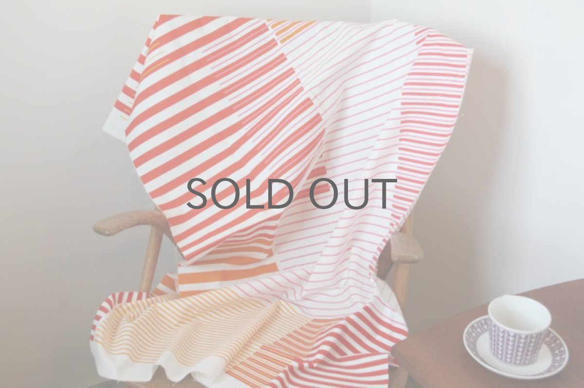 画像4: 北欧ヴィンテージファブリック　 スウェーデン　オレンジ＆レッドストライプ (4)