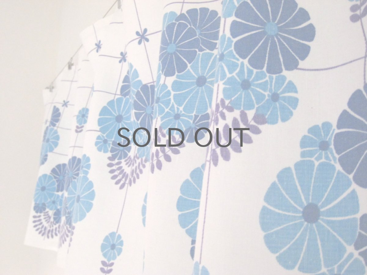 画像3: 北欧雑貨/スウェーデン製/ヴィンテージカフェカーテン ブルー花 (3)