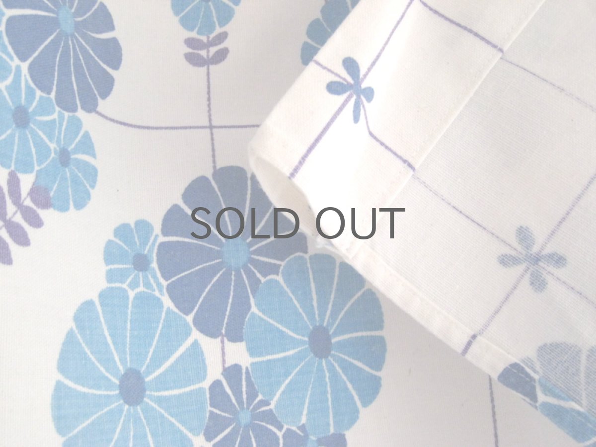 画像5: 北欧雑貨/スウェーデン製/ヴィンテージカフェカーテン ブルー花 (5)