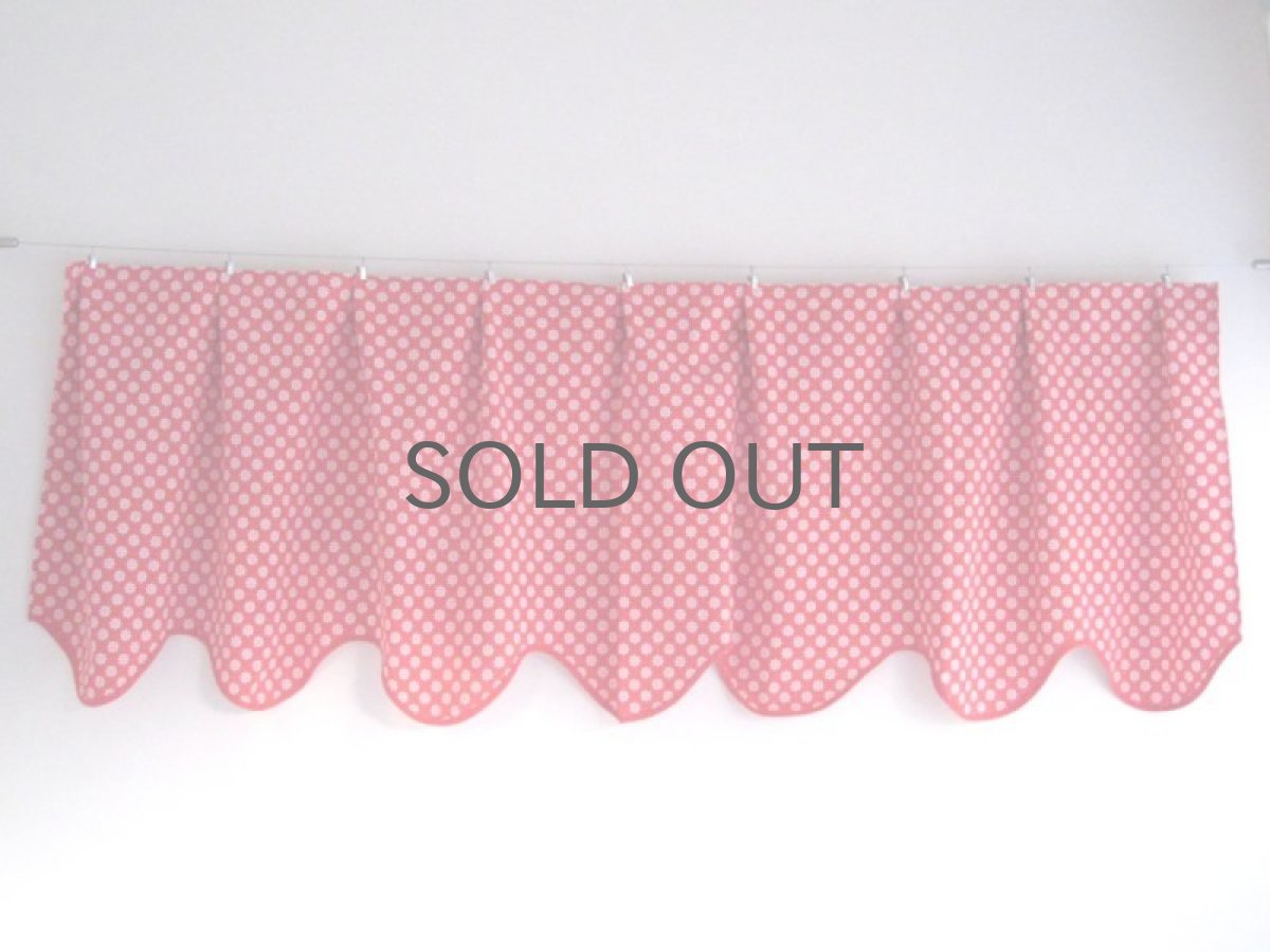 画像2: 北欧雑貨/スウェーデン製/ヴィンテージカフェカーテン レッド&ホワイト小花 (2)