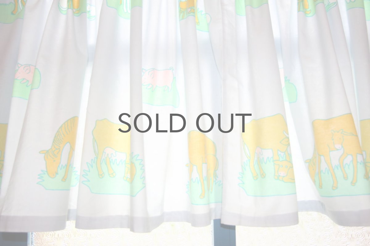 画像2: 北欧雑貨/スウェーデン製/ヴィンテージカフェカーテン キッズ用  (2)