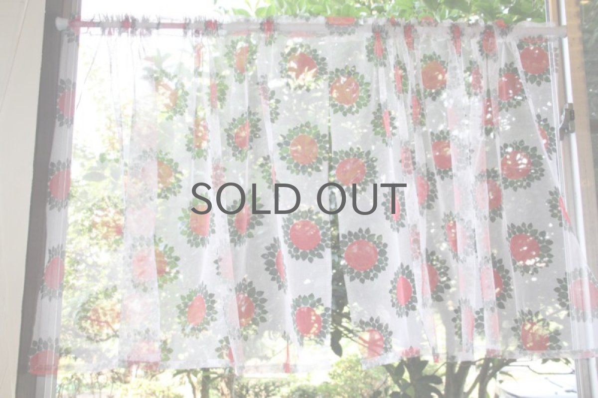 画像2: 北欧雑貨/スウェーデン製/ヴィンテージカフェカーテン レースプリント (2)