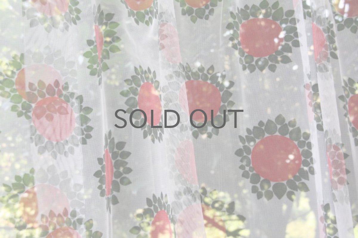画像4: 北欧雑貨/スウェーデン製/ヴィンテージカフェカーテン レースプリント (4)