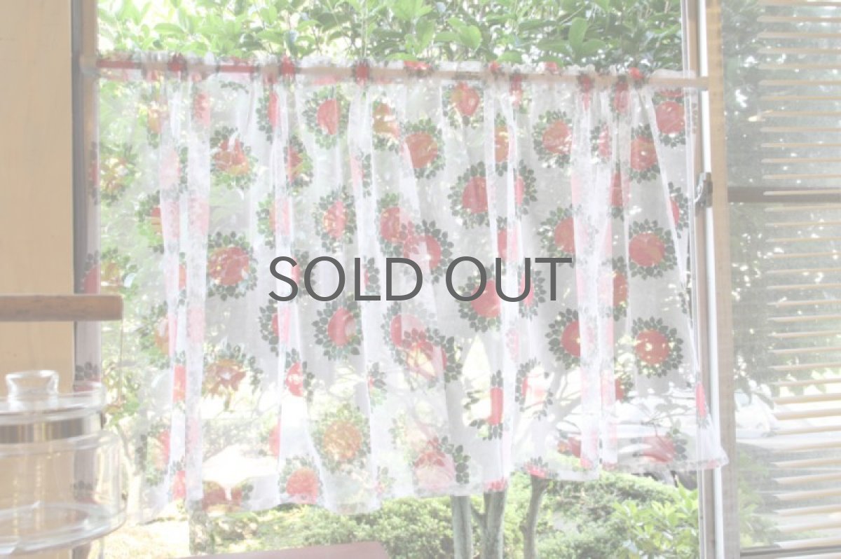 画像3: 北欧雑貨/スウェーデン製/ヴィンテージカフェカーテン レースプリント (3)