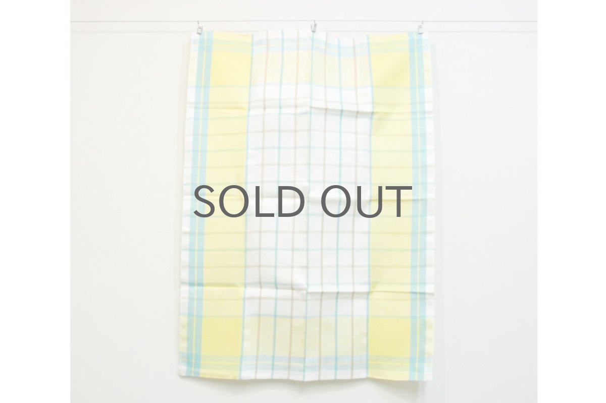 画像2: 北欧ヴィンテージ　デットストック　キッチンタオル　リネン１００％イエロー (2)