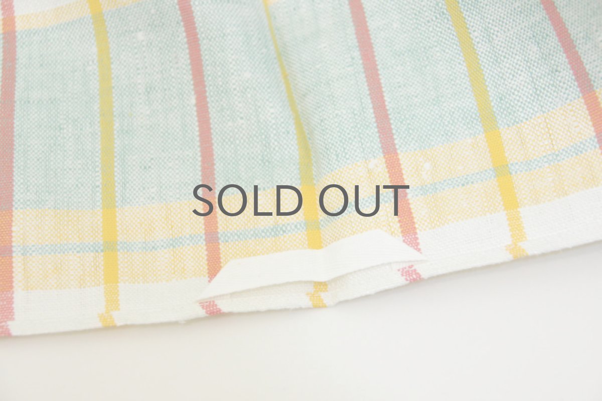 画像3: 北欧ヴィンテージ デットストック キッチンタオル リネン100%グリーン (3)