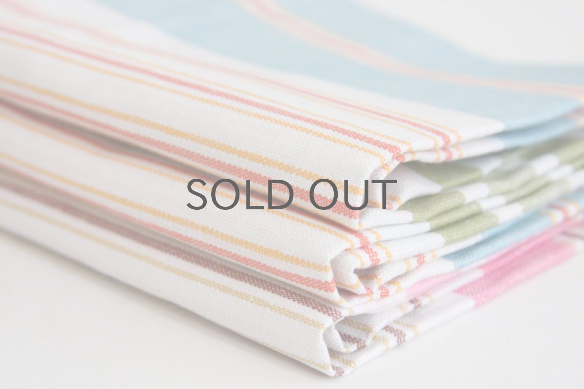 画像4: 北欧ヴィンテージ デットストック キッチンタオル リネン100% ピンクチェック (4)