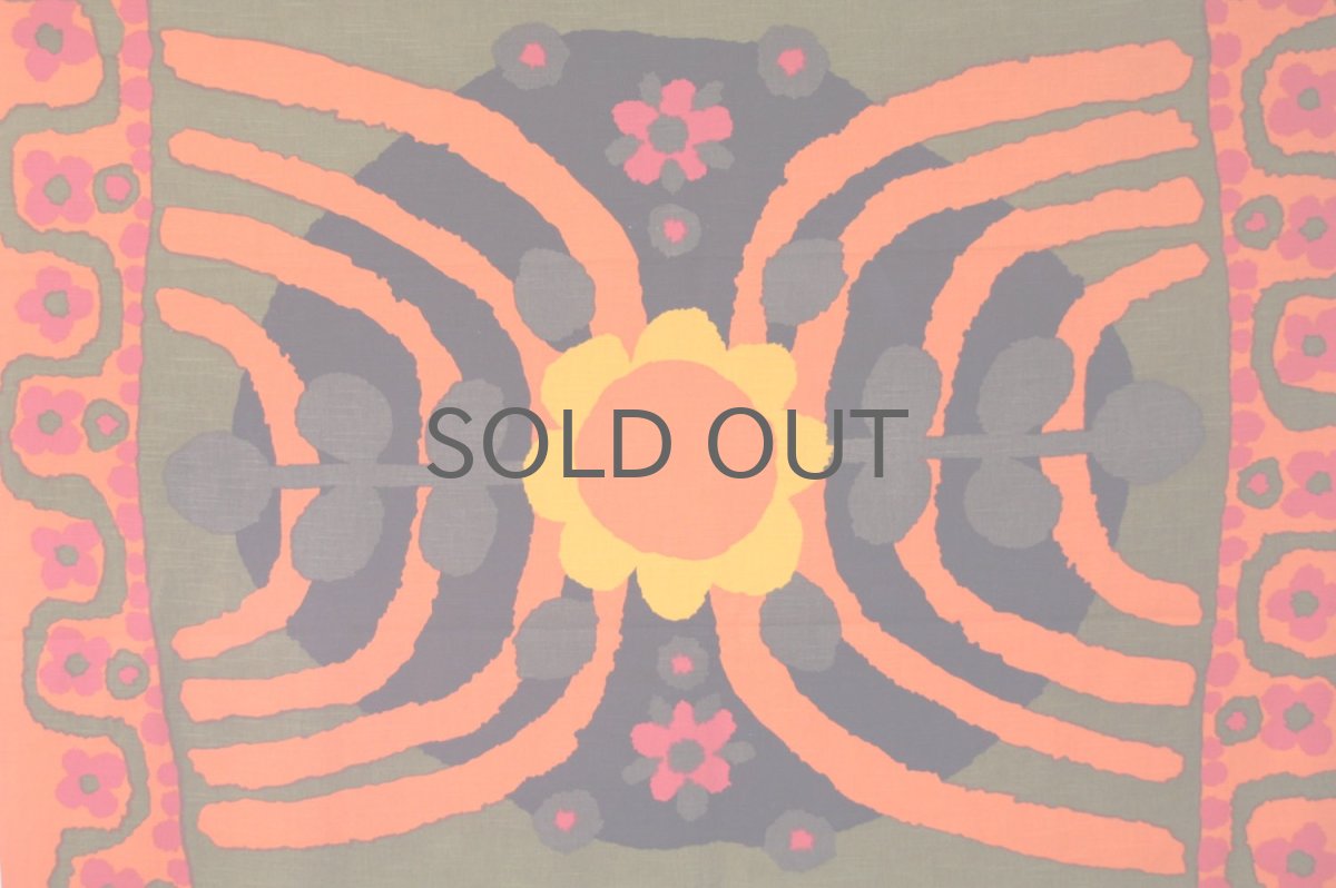 画像3: 北欧ビンテージファブリック/スウェーデン/ヴィンテージファブリック/BORAS /ボロス/ボラス社製 /Parabeli/Saini Salonen/オレンジ/200cm (3)