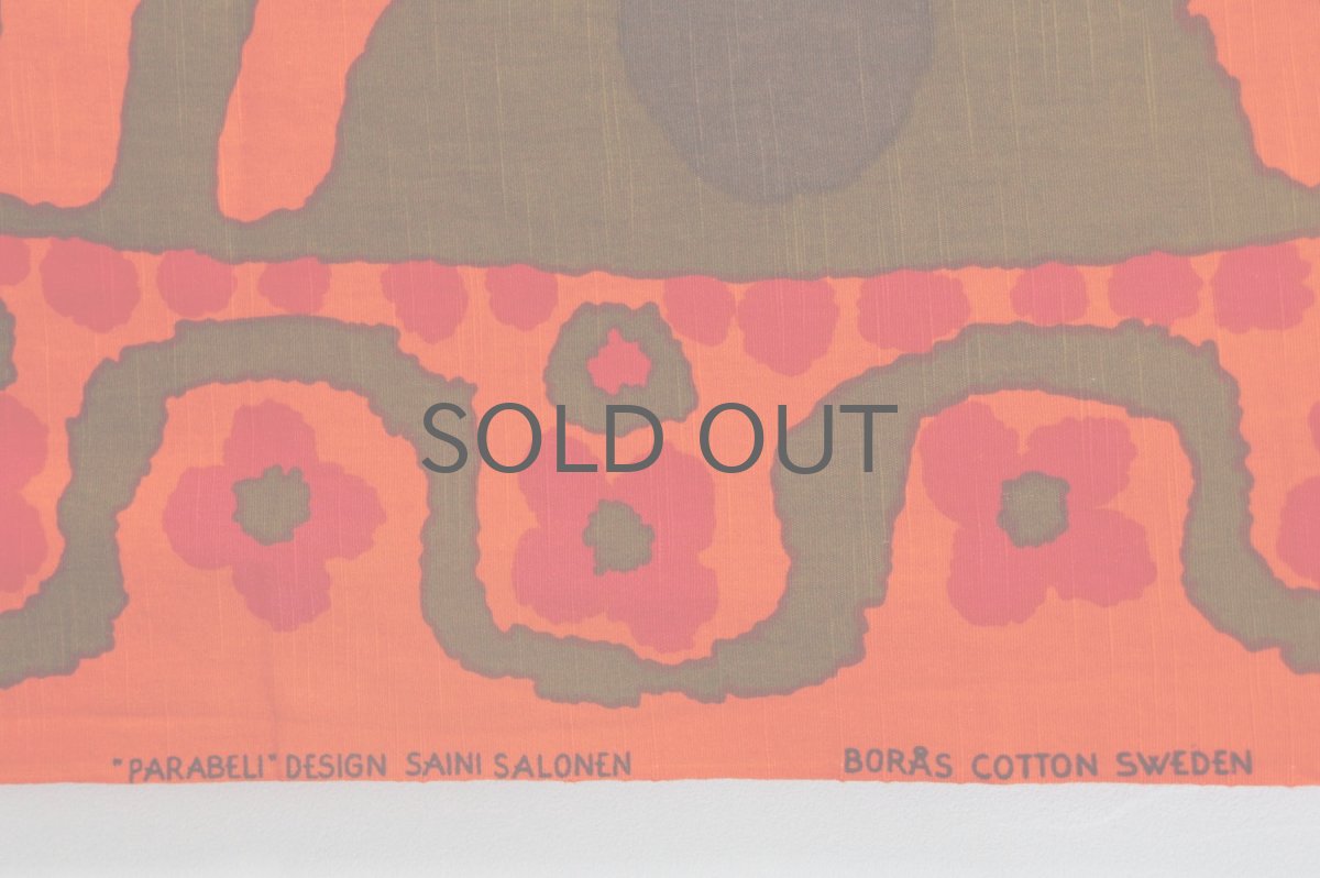 画像4: 北欧ビンテージファブリック/スウェーデン/ヴィンテージファブリック/BORAS /ボロス/ボラス社製 /Parabeli/Saini Salonen/オレンジ/200cm (4)