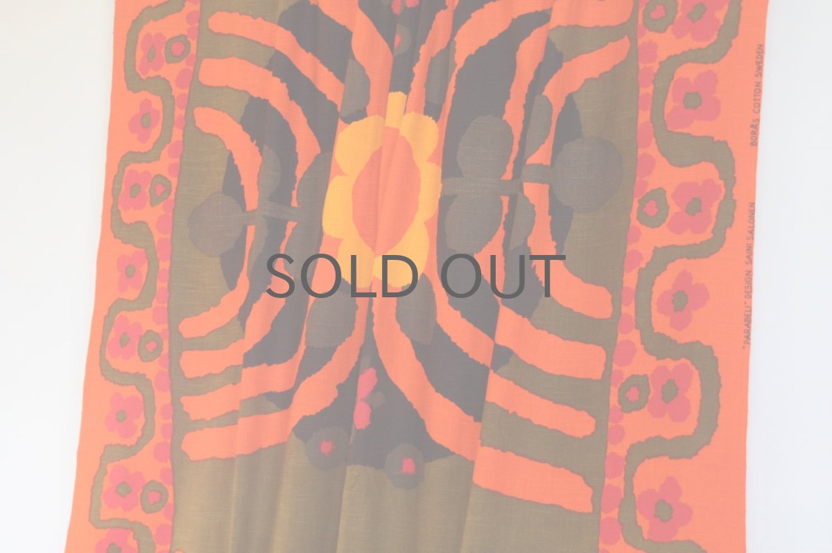 画像5: 北欧ビンテージファブリック/スウェーデン/ヴィンテージファブリック/BORAS /ボロス/ボラス社製 /Parabeli/Saini Salonen/オレンジ/200cm (5)