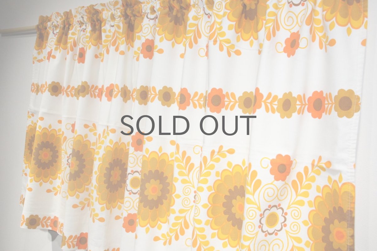 画像3: スウェーデン/ヴィンテージファブリック/カフェカーテン/オレンジ&ホワイト/180cm (3)